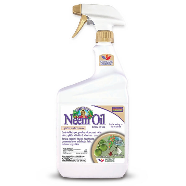 Bonide Captain Jack's Neem Oil, 32 oz Ready-to-Use Spray, Multi-Purpose Fungicide, Insecticide and Miticide for Organic Gardening 0226