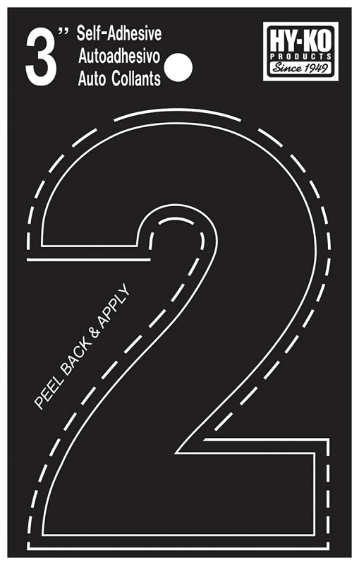 Hy-Ko 30402 Vinyl Number 2 Black Self-Adhesive
