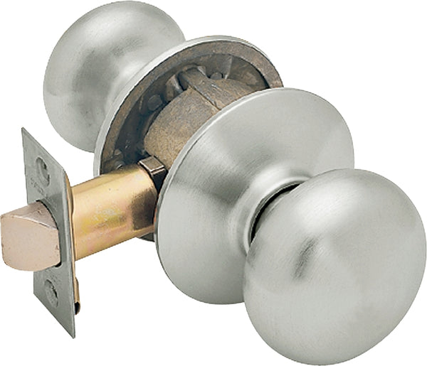Schlage F10 PLY 619 Plymouth Door Knob, Hall & Closet Passage Lock, Satin Nickel