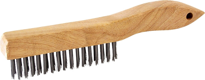 Mintcraft WB00416S Wire Brush, Steel Trim, Hardwood Handle