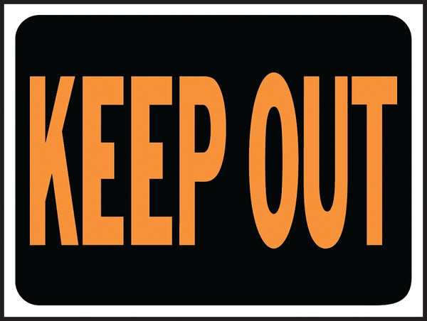 Hy-Ko Hy-Glo 3010 Warning Sign - Black