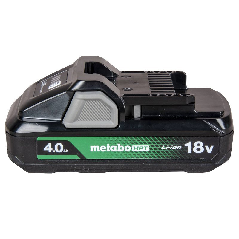 Metabo HPT Battery | 18V - 4.0Ah Lithium Ion | 4-Stage Fuel Gauge | for use in 18 Volt Slide-Type Power Tools | 378681M