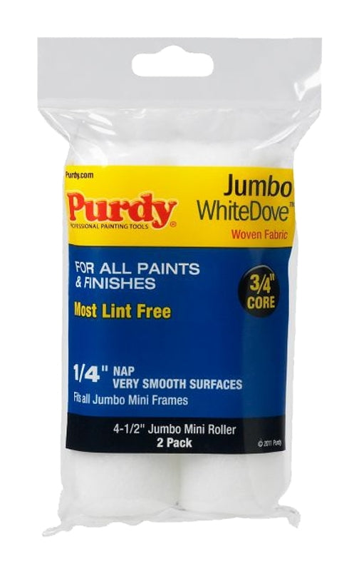 Purdy 140624010 Jumbo Mini White Dove Roller Replacements, 2-Pack, 4-1/2 inch x 1/4 inch nap