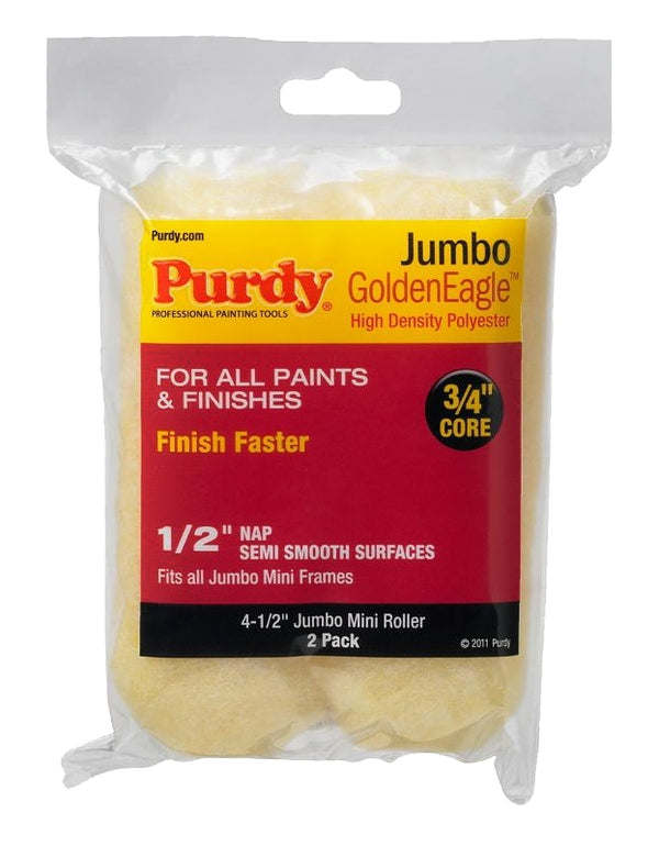 Purdy 140624023 Jumbo Mini Golden Eagle Roller Replacements, 2-Pack, 4-1/2 inch x 1/2 inch nap