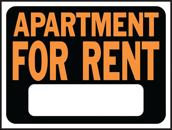 Hy-Ko 3001 9" X 12" Plastic Apartment For Rent Sign (10-Pack)