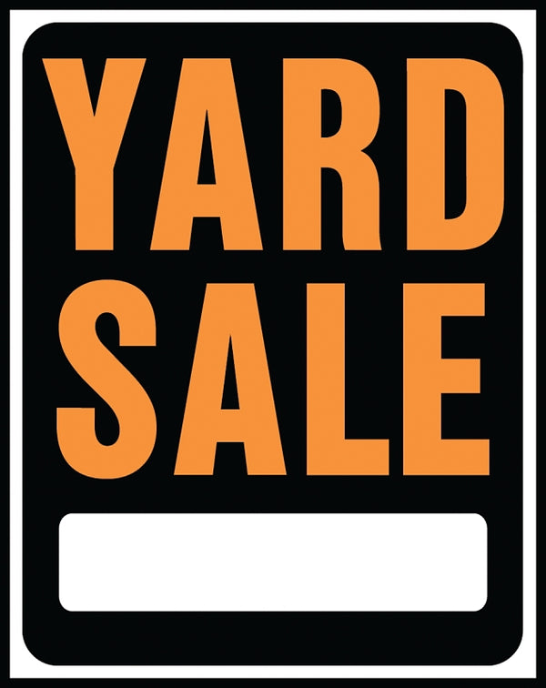 Hy-Ko Products SP-111 - "Yard Sale" Jumbo Plastic Sign 14 in x 18 in Orange/Black, 1