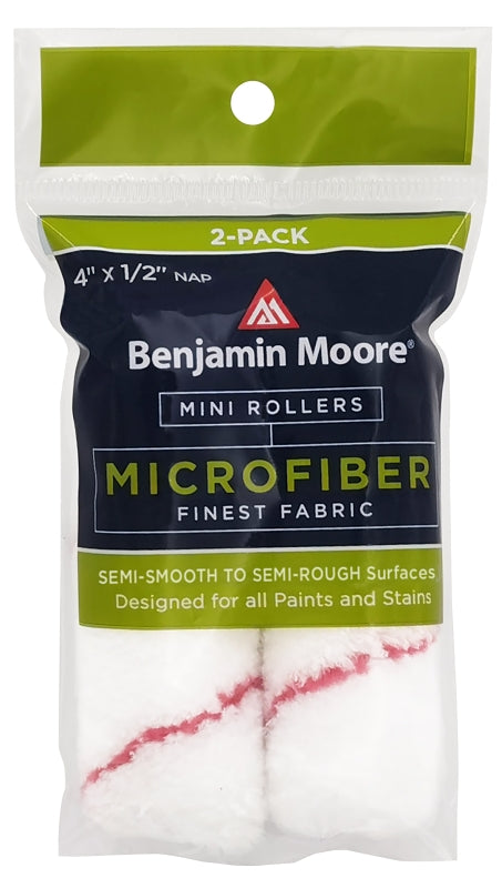 Benjamin Moore Microfiber 4 in. W X 1/2 in. Mini Roller 2 pk