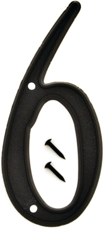 Hy-Ko Products Hy-Ko PN-29/6 4" 3-D Black Plastic House Number 6