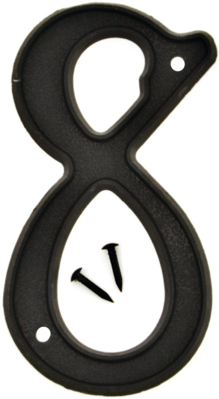 Hy-Ko Products PN-29/8 Plastic House Number 8 (EIGHT) 4" High Black