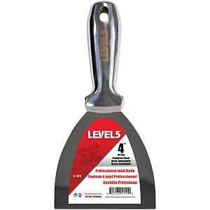4" All Stainless Steel Joint Knife - LEVEL5 | Professional Grade Putty Blade, Premium Polished All-Metal, Precision Ground Edge, Ergonomic, Corrosion Resistant | 5-404