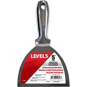 5" All Stainless Steel Joint Knife - LEVEL5 | Professional Grade Putty Blade, Premium Polished All-Metal, Precision Ground Edge, Ergonomic, Corrosion Resistant | 5-405