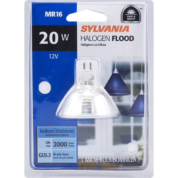 Sylvania Lighting Low Volt Halogen Bulbs 20W Mini Flood Bulb 12V MR16 58514
