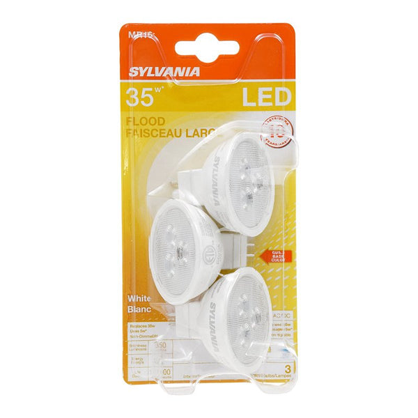 LEDVANCE 75129 Sylvania 25-Watt Equivalent MR16 Flood and Spot LED Light Bulb (3-Pack), 3 Count (Pack of 1), Clear, 3 Piece 79129