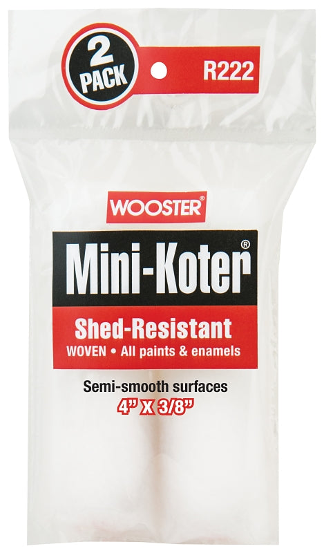 Wooster Genuine 4" Mini-Koter Shed-Resistant 3/8" Nap 2 Sets Of 2-Pack Roller Cover # R222-4-2PK