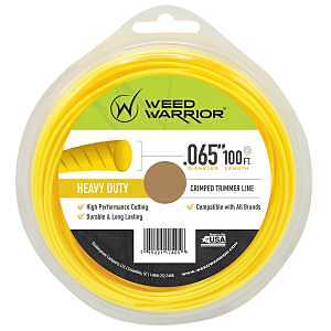 Weed Warrior String Trimmer Line .065 in × 100 ft Heavy Duty Nylon Replacement Line for Gas, Corded & Cordless Trimmers – Lawn & Garden Weed Wacker Line