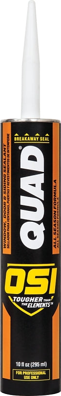 OSI 1637223 Quad Window, Door and Siding Sealant, 10 fl oz, Almond, Fluid Ounces