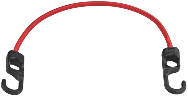 Mintcraft ProSource 0324665 Braided Heavy Duty Bungee Cord, 9 mm Dia x 24 in L, Plastic Hook, Hook End, Red FH4032