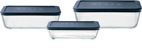 Pyrex Simply Store 6-Piece Rectangular Glass Food Storage Set 6004023