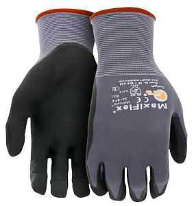ATG 34-874T/M Maxiflex Ultimate, 15G Gray Nylon Shell, Black Nitrile Grip, Tagged Gray M