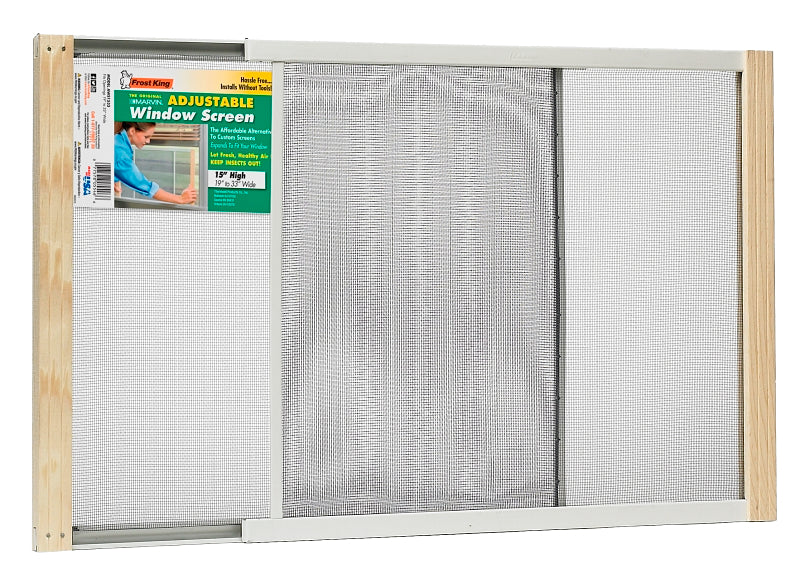 Thermwell Products Available WB Marvin AWS1533 Adjustable Window Screen, 15in High x Fits 19-33in Wide