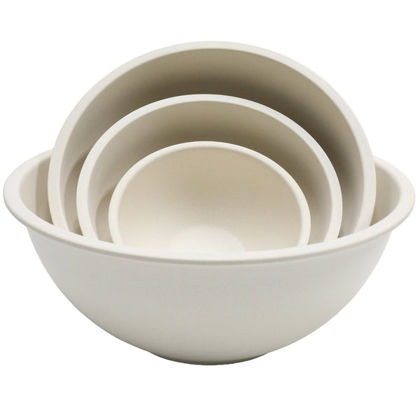 Chef Craft Eco Bamboo Fiber Mixing Bowl Set, 4 Piece, Natural 22065