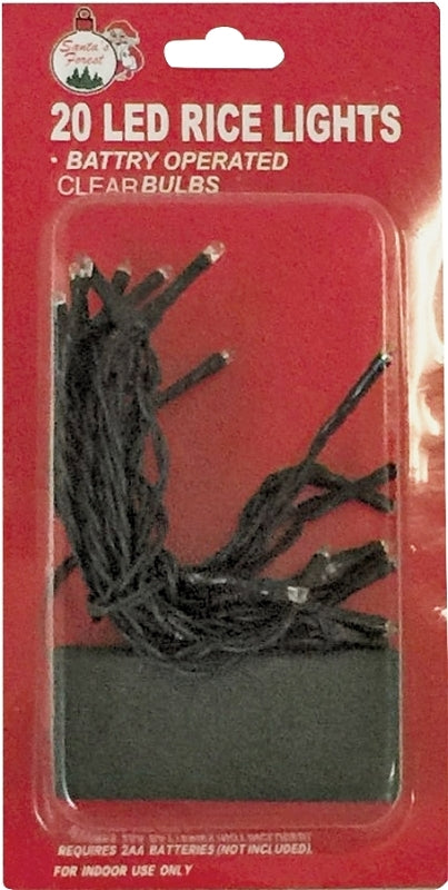 Santas Forest LED Rice Light String, Clear 03808