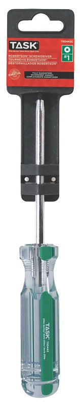 Task T50442C Number-1 Robertson Elite Acetate Hard Grip Screwdriver, 4-Inch