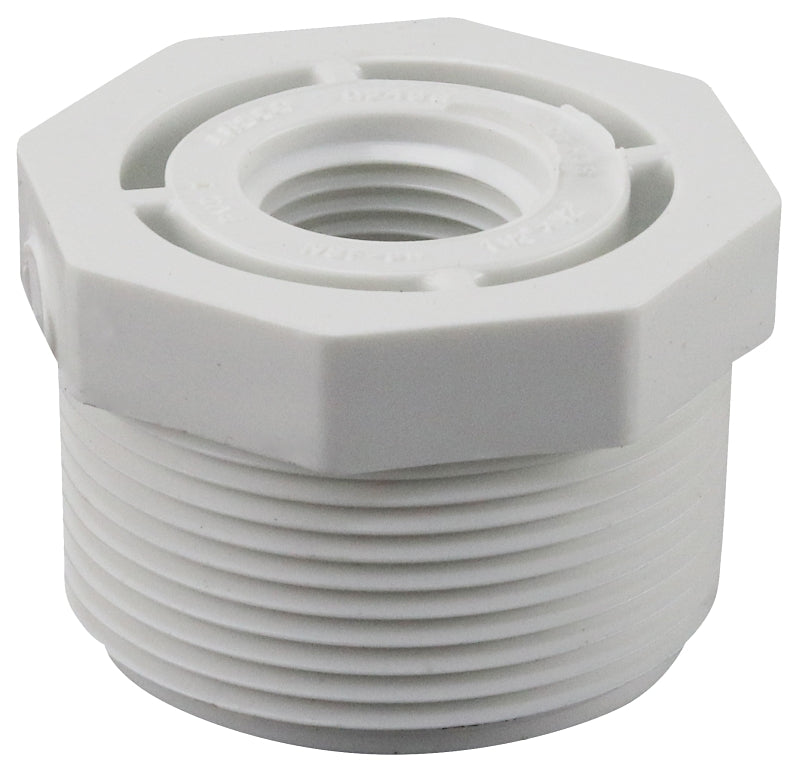 Genova Products 34355 1- PVC Sch. 40 Threaded Reducing Bushings, 1/2" x 1/2"