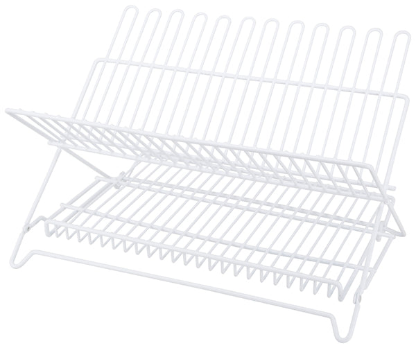 Homebasix Ji-22W-3L Foldable Dish Rack, White