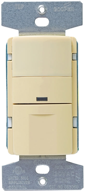 Eaton Wiring Devices OS306U-V-K Motion Sensor Switch, 120 V, 1-Pole, Motion Sensor, 180 deg Sensing, Ivory