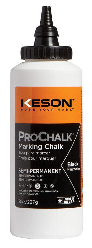 Keson Marking Chalk Refill,Black,8 Oz (8BLACK)
