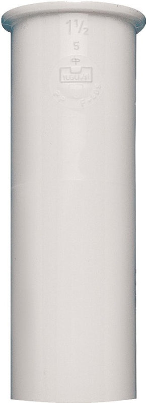 Plumb Pak PP10-4W Sink Tailpiece, 1-1/2 in Dia X 4 in L, Flanged, PVC, 1-1/2"D, White