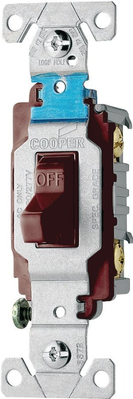 Cooper Commercial Toggle Light Switch, 15A 120/277V Brown CS115B