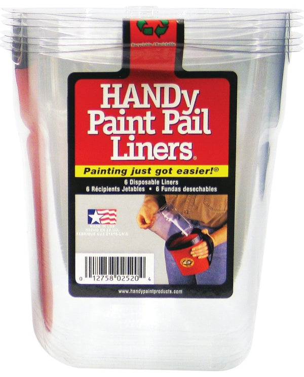 Bercom HANDy Paint Pail Liner, Holds 32-fl oz of Paint or Stain, Efficient for Clean-ups and Quick Color Changes with Integrated Magnetic Brush Holder 2520-CT