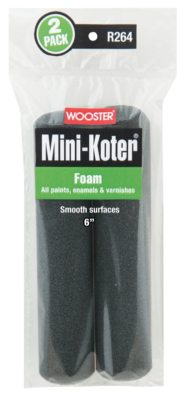 Wooster Genuine 6" Mini-Koter Foam 2 Sets Of 2-Pack Roller Cover # R264-6-2PK
