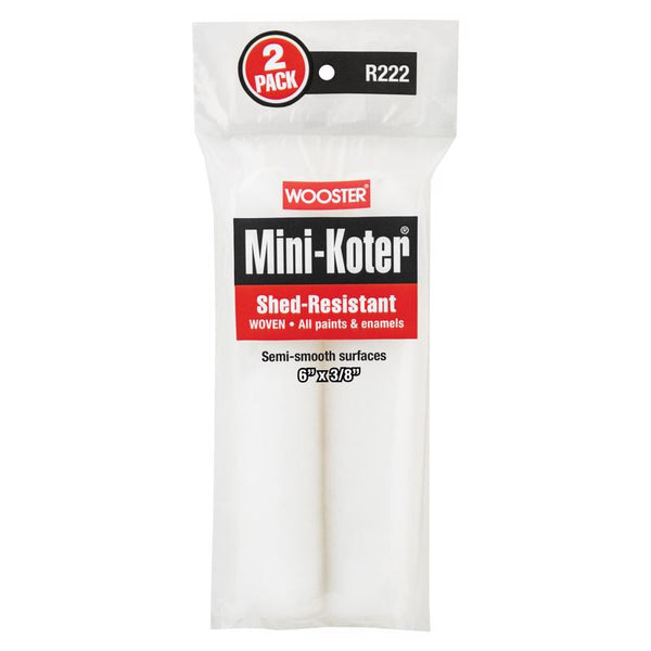 Wooster Brush R222-6 Mini-Koter Woven, 3/8" Nap 6-Inch, 2-Pack
