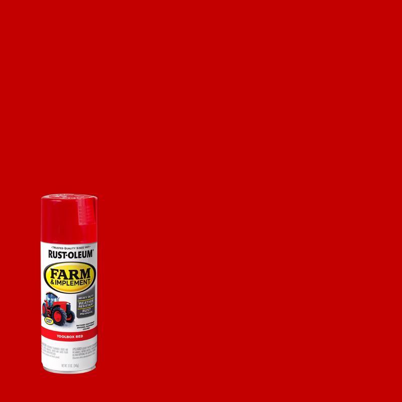 Rust-Oleum 350444 Farm & Implement Spray Paint, 12 oz, Toolbox Red, (Pack of 1)