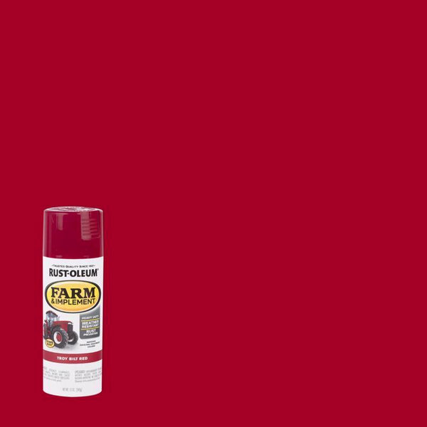 Rust-Oleum 303473 Farm & Implement Spray Paint, 12 oz, Gloss Troy Bilt Red, (Pack of 1)
