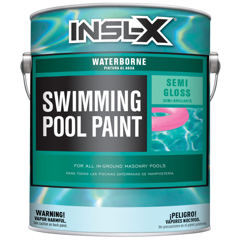 Insl-X Swimming Pool Paint Indoor, Outdoor Semi Gloss White 1 Gl
