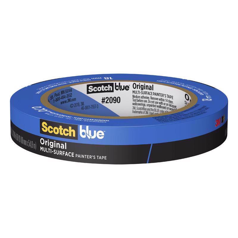 ScotchBlue Original Multi-Surface Painter's Tape, 0.70 Inches x 60 Yards, 1 Roll, Blue, Paint Tape Protects Surfaces and Removes Easily, Multi-Surface Painting Tape for Indoor and Outdoor Use 2090-18NC