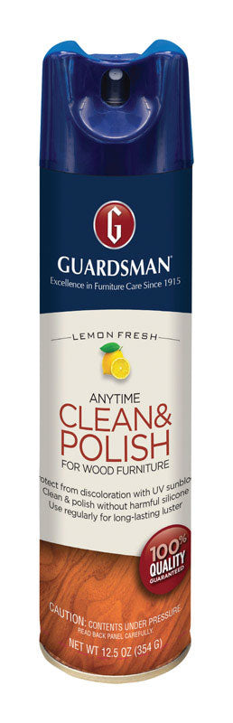 Guardsman Clean & Polish For Wood Furniture - Lemon Fresh - 12.5 oz - Silicone Free, UV Protection - 2 Pack 460300