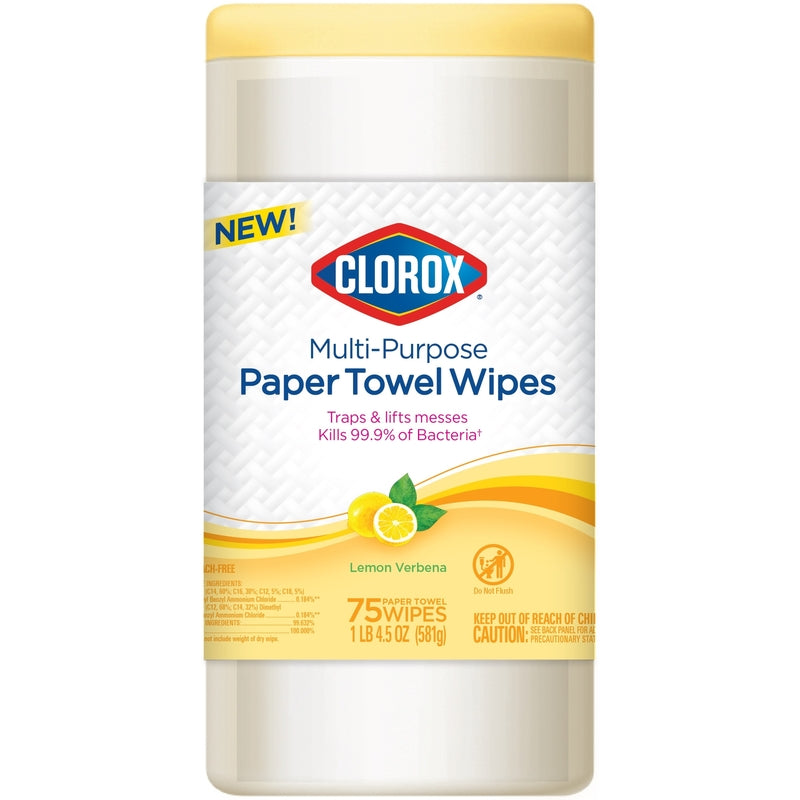 Clorox Multi-Purpose Paper TowelWipes, Lemon Verbena Scent - 75 Wipes