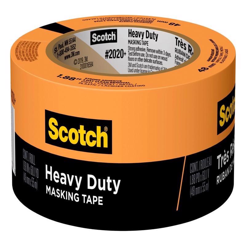 3M Scotch Heavy Duty Masking Tape, 1.88 in x 60.1 yd, 2020+-48TP, 1 roll 2020 PLUS-48TP