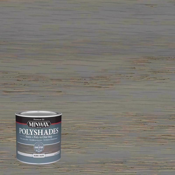 Minwax Polyshades Semi-Transparent Gloss Slate Oil-Based Stain/Polyurethane Finish 0.5 pt 214984444