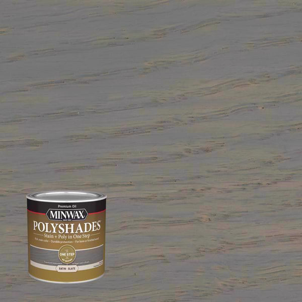 Minwax PolyShades Semi-Transparent Satin Slate Oil-Based Stain/Polyurethane Finish 0.5 pt 213984444