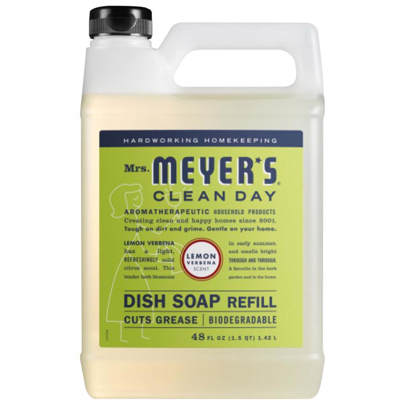 MRS. MEYER'S CLEAN DAY Liquid Dish Soap Refill, Biodegradable Formula, Lemon Verbena (48 Fl Oz (Pack of 1))