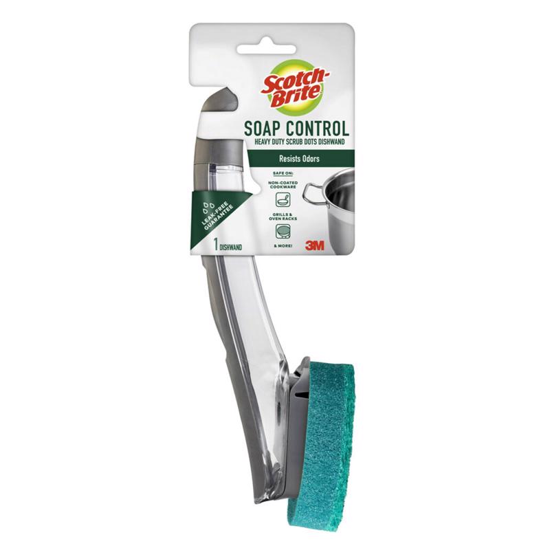 Scotch-Brite Heavy Duty Advanced Soap Control Dishwand, Control Soap With A Button, Keep Your Hands Out Of Dirty Water, Long Lasting and Reusable