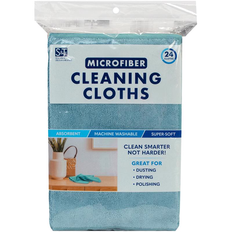 S&T INC. Schroeder & Tremayne Microfiber Cleaning Cloth 12 in. W X 16 in. L 24 pk