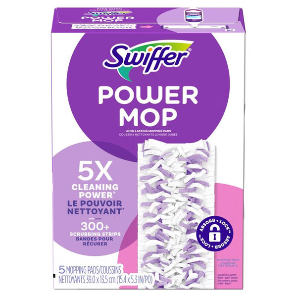 Procter & Gamble Swiffer PowerMop Multi-Surface Mopping Pad Refills, 5 Count Mop Heads 80723036