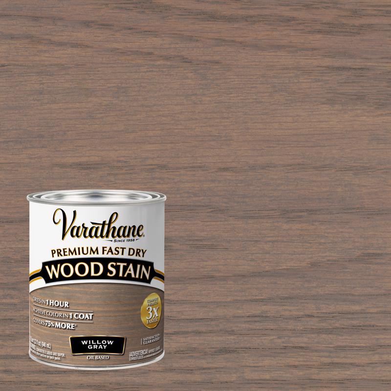 VARATHANE 357180 Fast Dry Wood Stain, Willow Gray, Liquid, 1 qt